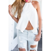 Cheap Sexy White Modal Short Vest