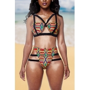 Sexy Patchwork High-Waisted Two-piece Swimsuit
