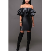 Charming Bateau Neck Dew Shoulder Short Sleeves Fa