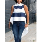 Stylish Round Neck Striped Tilled Satin Shirts