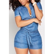Fashion bandage denim jumpsuits