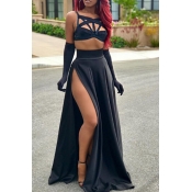 Sexy Hollow-out Two Pieces Maxi Skirt