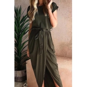 After Midnight Green Casual Maxi Dress