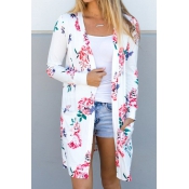Floral Style Casual Long Cardigan
