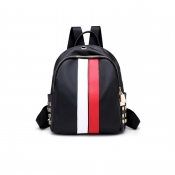Fashion Zipper Design Striped White PU Backpacks