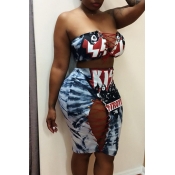 Lovely Nifty Bateau Neck Lace-up Characters Printe