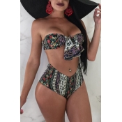 Lovely Cotton Blends Not Padded Print Bikinis