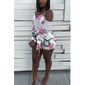 Lovely Sexy Printed Hollow-out White Polyester One