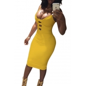 Lovely Sexy V Neck Spaghetti Strap Sleeveless Yell