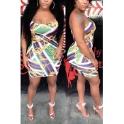 Lovely Sexy Spaghetti Strap Sleeveless Printing Wh