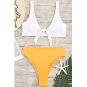 Lovely Knot Orange Yellow Two-piece Swimwears