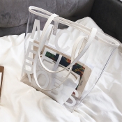 Lovely Fashion Transparency White Shoulder Bags