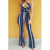 Lovely Sexy Hollow-out Striped One-piece Jumpsuits