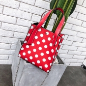 Lovely Fashion Dots Printed Red Shoulder Bags