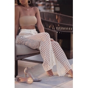 Lovely  Casual Hollow-out Loose White Cotton Blend