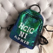 Lovely Casual Sequined Decorative Green Backpacks