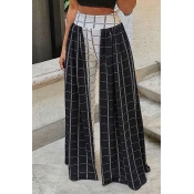 Lovely Euramerican Grids Printed Loose Black Twill