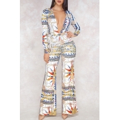 Lovely Euramerican Printed Loose White One-piece J