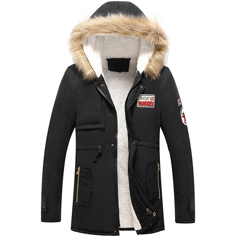 Lovely Euramerican Hooded Collar Black Cottonpadded Clothes