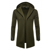 Lovely Casual Hooded Collar Green Cardigan Hoodies