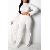 Lovely Euramerican Long Sleeves White Two-piece Pa