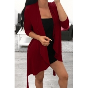 Lovely Casual Irregular Red Coats