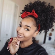 Lovely African Small Roll Black Wigs