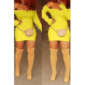 Lovely Casual Long Sleeves Yellow Blending Mini Dr