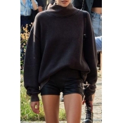 Lovely Casual Long Sleeves Black Cotton Hoodies