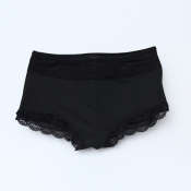 Lovely Casual Lace Edge Black Panties