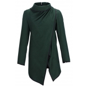 Lovely Casual Long Sleeves Irregular Army Green Co