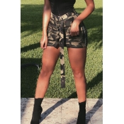 Lovely Casual Camouflage Printed Army Green Cotton