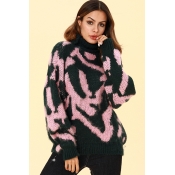 Lovely Chic Color-lump Pink Sweaters