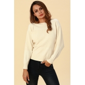 Lovely Work Long Sleeves White Acrylic Sweaters