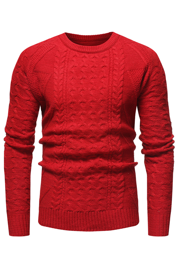Lovely Casual Long Sleeves Red Cotton Sweaters