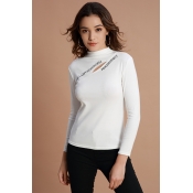 Lovely Casual Hollowed-out White Cotton Base Layer