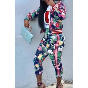 Lovely Casual Printed Multicolor Cotton Two-piece 