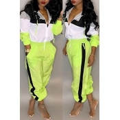 Lovely Casual Patchwork Green One-piece Jumpsuit