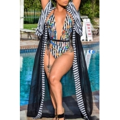 Lovely Chic Printed Black One-piece Swimwear(With 