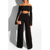 Lovely Trendy Hollowed-out Black One-piece Jumpsui