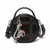 Lovely Chic Round Black PU Crossbody Bag
