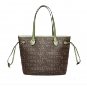 Lovely Trendy Letter Printed Green Shoulder Bags