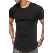 Lovely Casual Short Sleeves Black Cotton T-shirt