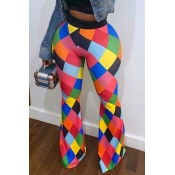 Lovely Trendy Color-lump Multicolor Pants