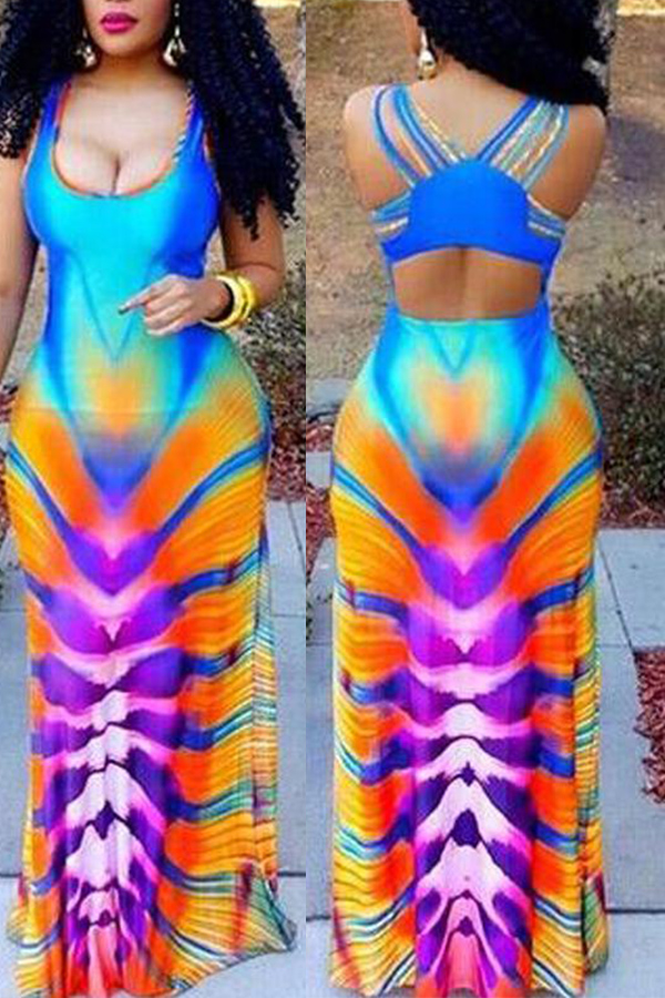 Lovely Sweet Multi-color Floor Length Dress