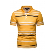 Lovely Casual Printed Yellow Polo Shirts