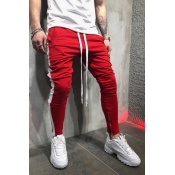 Lovely Casual Striped Drawstring Red Pants