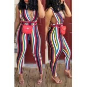 Lovely Casual Striped Multicolor One-piece Jumpsui