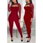 Lovely Trendy Hollowed-out Wine Red Twilled Satin 