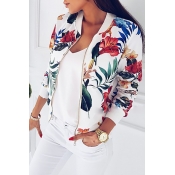 LW Casual Floral Printed White Lace Jacket